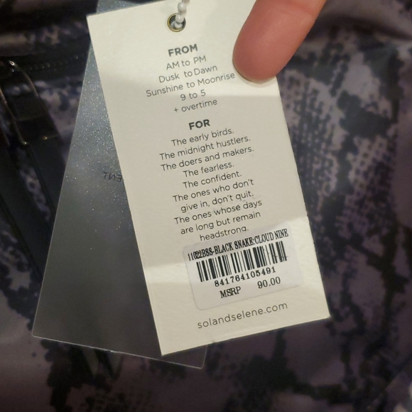 Sol and Selene Black Snake print Cloud Nine backpa - Picture 3 of 6